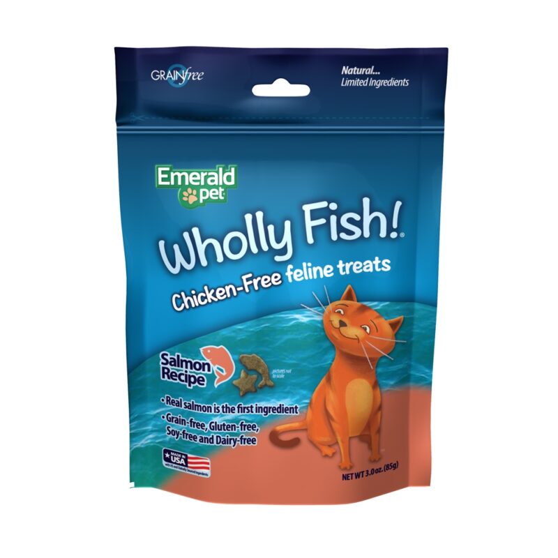 Emerald Pet Wholly Fish! Salmon Cat Treats - 3oz